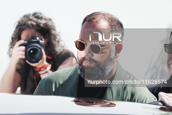 Yorgos Lanthimos arrives at the photocall of Kinds of Kindness during the 77th Festival de Cannes in Cannes, France, on May 18, 2024 