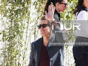 Willem Dafoe arrives at the photocall of Kinds of Kindness during the 77th Festival de Cannes in Cannes, France, on May 18, 2024 (