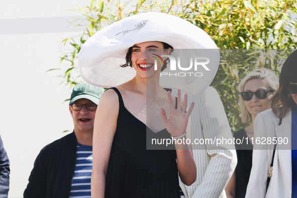 Margaret Qualley arrives at the photocall of Kinds of Kindness in Cannes, France, on May 18, 2024, during the 77th Festival de Cannes 