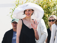 Margaret Qualley arrives at the photocall of Kinds of Kindness in Cannes, France, on May 18, 2024, during the 77th Festival de Cannes (