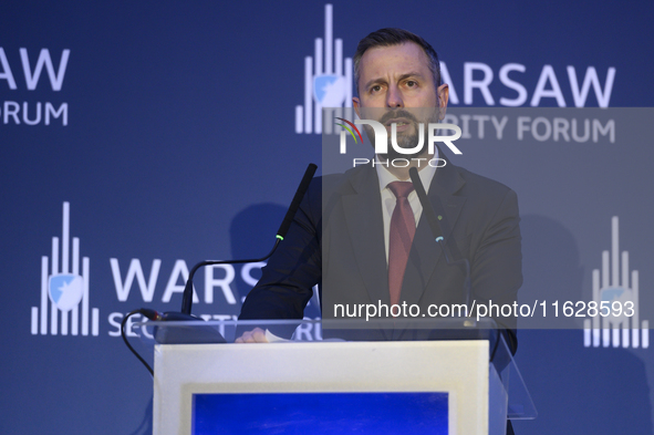 Poland's Deputy Prime Minister and Defence Minister Wladyslaw Kosiniak-Kamysz speaks during the Warsaw Security Forum 2024 in Warsaw, Poland...