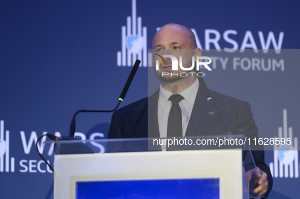 Head of Poland's National Security Bureau (BBN) Jacek Siewiera speaks during the Warsaw Security Forum 2024 in Warsaw, Poland on October 1,...