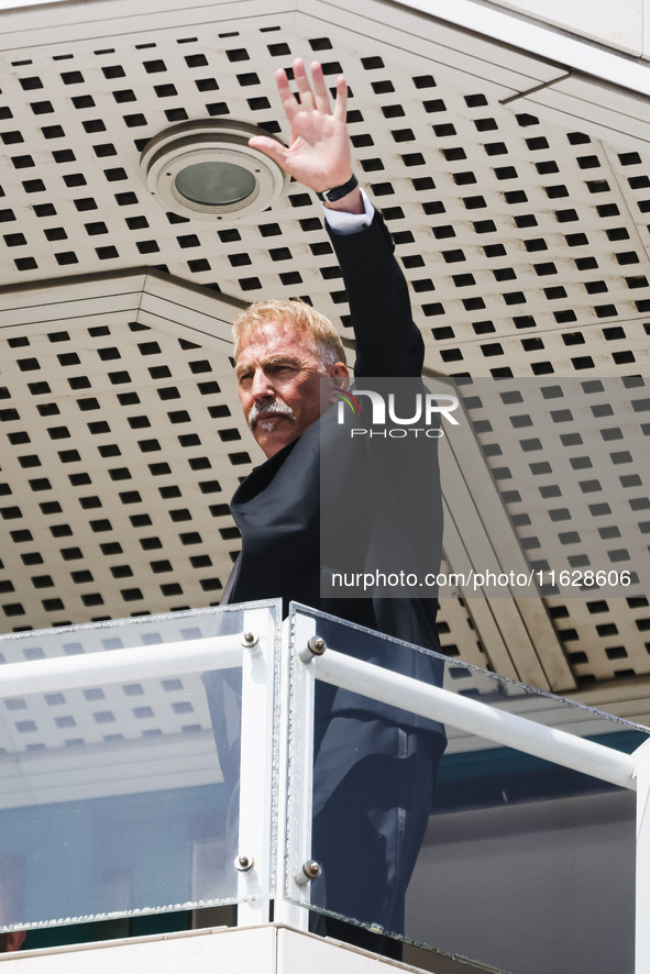 Kevin Costner is seen at JW Marriott Hotel during the 77th Festival de Cannes in Cannes, France, on May 19, 2024 