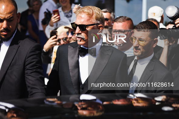 Kevin Costner is seen at JW Marriott Hotel during the 77th Festival de Cannes in Cannes, France, on May 19, 2024 