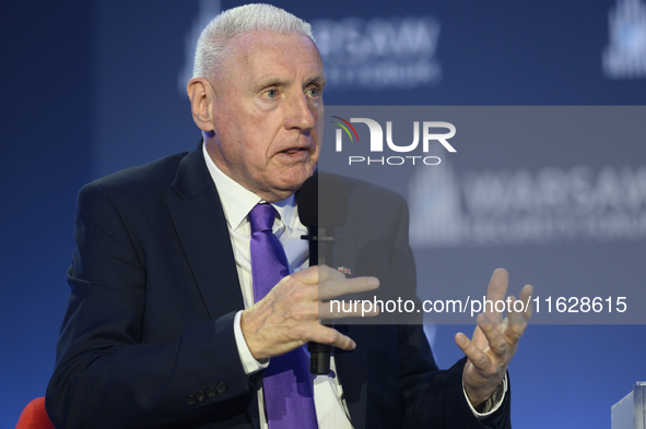 Minister for the House of Lords in the British Ministry of Defence Lord Vernon Coaker speaks during the Warsaw Security Forum 2024 in Warsaw...