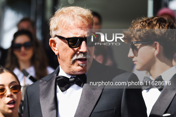 Kevin Costner is seen at JW Marriott Hotel during the 77th Festival de Cannes in Cannes, France, on May 19, 2024 