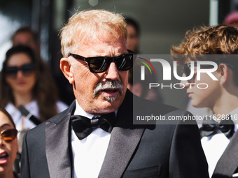 Kevin Costner is seen at JW Marriott Hotel during the 77th Festival de Cannes in Cannes, France, on May 19, 2024 (