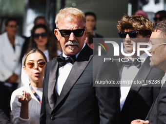 Kevin Costner is seen at JW Marriott Hotel during the 77th Festival de Cannes in Cannes, France, on May 19, 2024 (