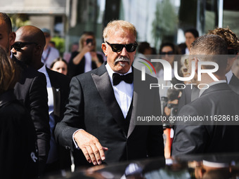 Kevin Costner is seen at JW Marriott Hotel during the 77th Festival de Cannes in Cannes, France, on May 19, 2024 (