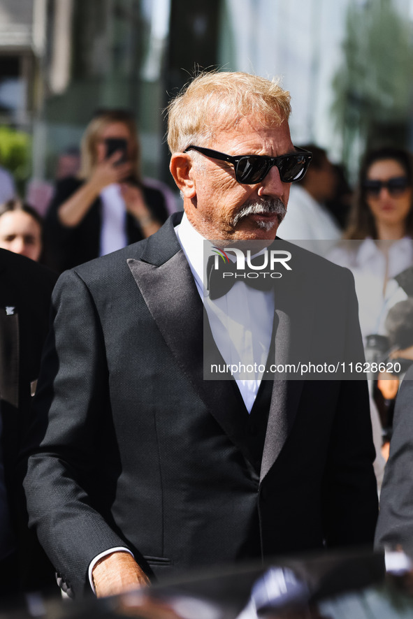 Kevin Costner is seen at JW Marriott Hotel during the 77th Festival de Cannes in Cannes, France, on May 19, 2024 