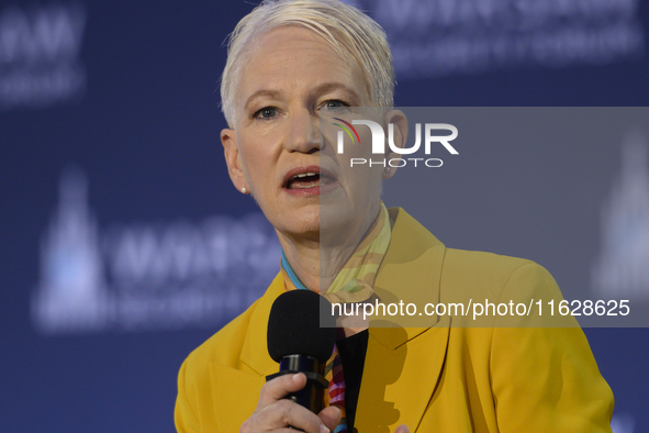 Assistant Secretary of Defense for International Security Affairs at the Department of Defense of the United States Celeste Wallander speaks...