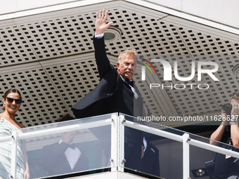 Kevin Costner is seen at JW Marriott Hotel during the 77th Festival de Cannes in Cannes, France, on May 19, 2024 (