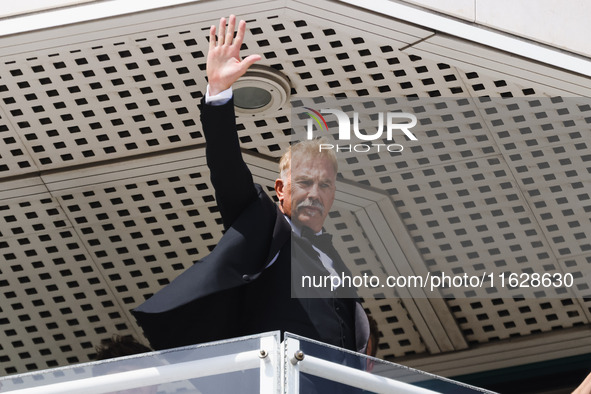 Kevin Costner is seen at JW Marriott Hotel during the 77th Festival de Cannes in Cannes, France, on May 19, 2024 