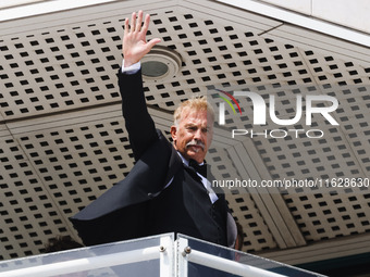 Kevin Costner is seen at JW Marriott Hotel during the 77th Festival de Cannes in Cannes, France, on May 19, 2024 (