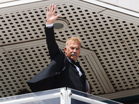 Kevin Costner is seen at JW Marriott Hotel during the 77th Festival de Cannes in Cannes, France, on May 19, 2024 (