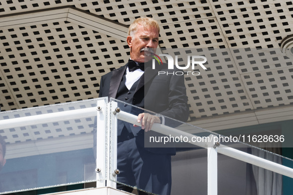 Kevin Costner is seen at JW Marriott Hotel during the 77th Festival de Cannes in Cannes, France, on May 19, 2024 