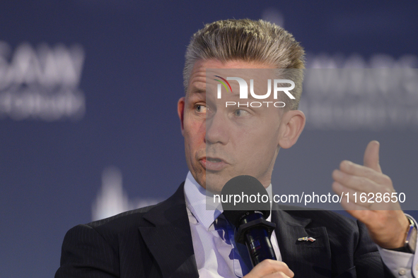 Sweden's Minister of Defence Pal Jonson speaks during the Warsaw Security Forum 2024 in Warsaw, Poland on October 1, 2024. WSF2024, entitled...