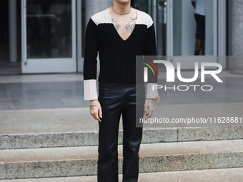 Sethu attends the Fiorucci Fashion Show during the Milan Womenswear Spring/Summer 2025 in Milan, Italy, on September 17, 2024 (