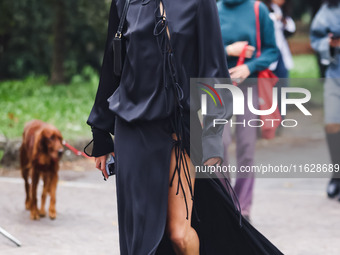 Victoria Stella Doritou attends the Fiorucci Fashion Show during the Milan Womenswear Spring/Summer 2025 in Milan, Italy, on September 17, 2...