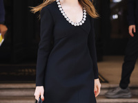 Maya Hawke is seen during the Milan Womenswear Spring/Summer 2025 in Milan, Italy, on September 19, 2024 (