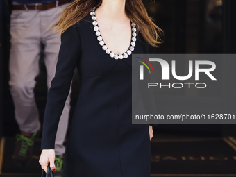 Maya Hawke is seen during the Milan Womenswear Spring/Summer 2025 in Milan, Italy, on September 19, 2024 (