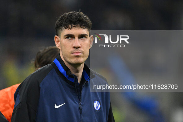 Alessandro Bastoni of F.C. Inter during the UEFA Champions League 2024/25 League Phase MD2 match between F.C. Inter and F.K. Crvena Zvezda a...