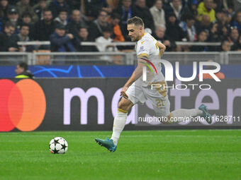 Timi Elsnik of FK Crvena Zvezda is in action during the UEFA Champions League 2024/25 League Phase MD2 match between F.C. Inter and F.K. Crv...