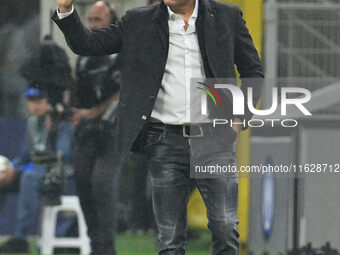 Vladan Milojevic coaches FK Crvena Zvezda during the UEFA Champions League 2024/25 League Phase MD2 match between F.C. Inter and F.K. Crvena...