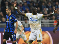 Cherif Ndiaye of FK Crvena Zvezda is in action during the UEFA Champions League 2024/25 League Phase MD2 match between F.C. Inter and F.K. C...