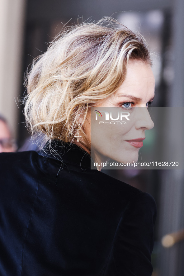 Eva Herzigova is seen during the Milan Womenswear Spring/Summer 2025 in Milan, Italy, on September 21, 2024 