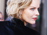 Eva Herzigova is seen during the Milan Womenswear Spring/Summer 2025 in Milan, Italy, on September 21, 2024 (