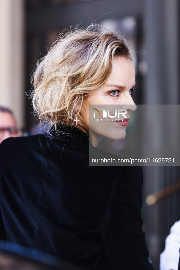 Eva Herzigova is seen during the Milan Womenswear Spring/Summer 2025 in Milan, Italy, on September 21, 2024 