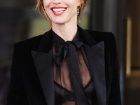 Eva Herzigova is seen during the Milan Womenswear Spring/Summer 2025 in Milan, Italy, on September 21, 2024 (