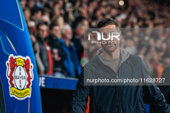 Xabi Alonso, Head Coach of Bayer 04 Leverkusen, looks on prior to the UEFA Champions League 2024/25 League Phase MD2 match between Bayer 04...