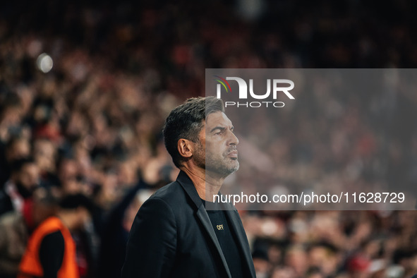 Paulo Fonseca, Head Coach of AC Milan, looks on prior to the UEFA Champions League 2024/25 League Phase MD2 match between Bayer 04 Leverkuse...