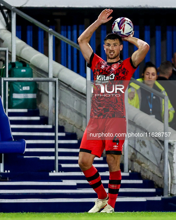 Matty Pearson of Huddersfield prepares to take a throw-in during the Sky Bet League 1 match between Birmingham City and Huddersfield Town at...