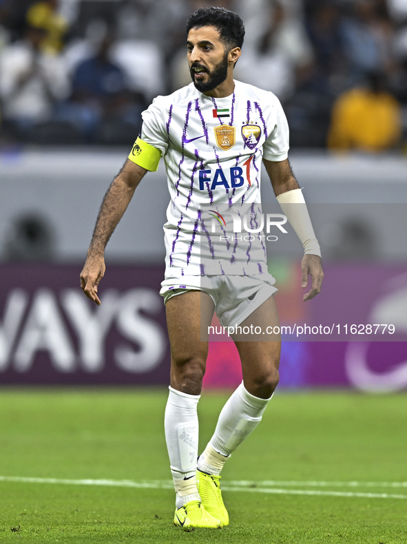 Bandar Al Ahbabi of Al Ain FC plays during the AFC Champions League elite west football match between Qatar's Al Gharafa SC and United Arab...