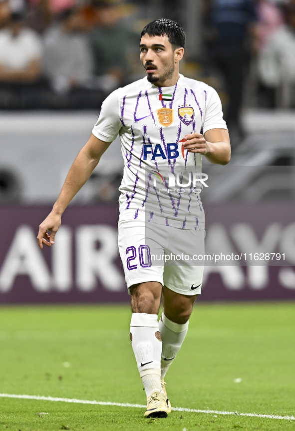 Matias Palacios of Al Ain FC plays during the AFC Champions League elite west football match between Qatar's Al Gharafa SC and United Arab E...