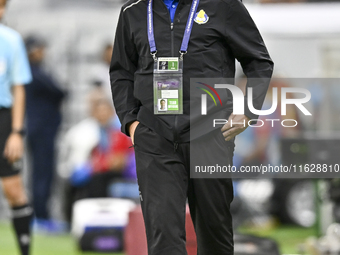 Al-Gharafa SC Head Coach, Pedro Rui Martins, looks on before the AFC Champions League elite west football match between Qatar's Al Gharafa S...