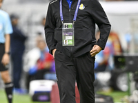 Al-Gharafa SC Head Coach, Pedro Rui Martins, looks on before the AFC Champions League elite west football match between Qatar's Al Gharafa S...