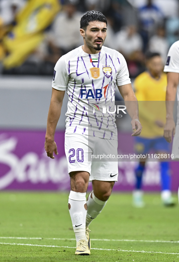 Matias Palacios of Al Ain FC plays during the AFC Champions League elite west football match between Qatar's Al Gharafa SC and United Arab E...