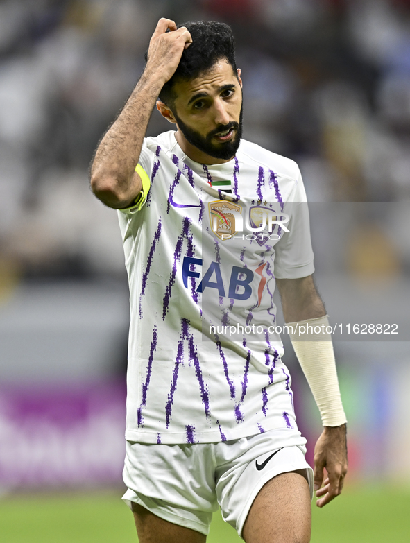 Bandar Al Ahbabi of Al Ain FC plays during the AFC Champions League elite west football match between Qatar's Al Gharafa SC and United Arab...