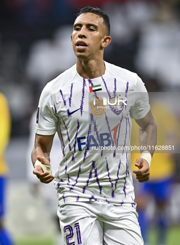 Soufiane Rahimi of Al Ain FC plays during the AFC Champions League elite west football match between Qatar's Al Gharafa SC and United Arab E...