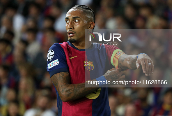 Raphinha Dias plays during the match between FC Barcelona and BSC Young Boys in the week 2 of the League Stage of the UEFA Champions League,...