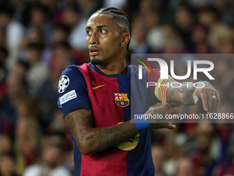 Raphinha Dias plays during the match between FC Barcelona and BSC Young Boys in the week 2 of the League Stage of the UEFA Champions League,...