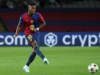 Ansu Fati plays during the match between FC Barcelona and BSC Young Boys in the week 2 of the League Stage of the UEFA Champions League, at...