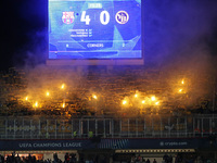 Young Boys fans with flares during the match between FC Barcelona and BSC Young Boys in the week 2 of the League Stage of the UEFA Champions...