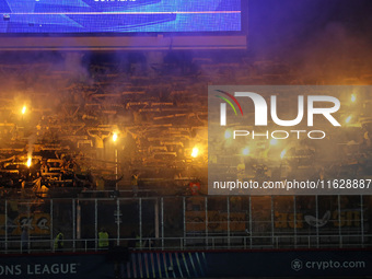 Young Boys fans with flares during the match between FC Barcelona and BSC Young Boys in the week 2 of the League Stage of the UEFA Champions...