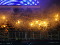 Young Boys fans with flares during the match between FC Barcelona and BSC Young Boys in the week 2 of the League Stage of the UEFA Champions...