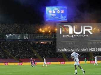 Young Boys fans with flares during the match between FC Barcelona and BSC Young Boys in the week 2 of the League Stage of the UEFA Champions...